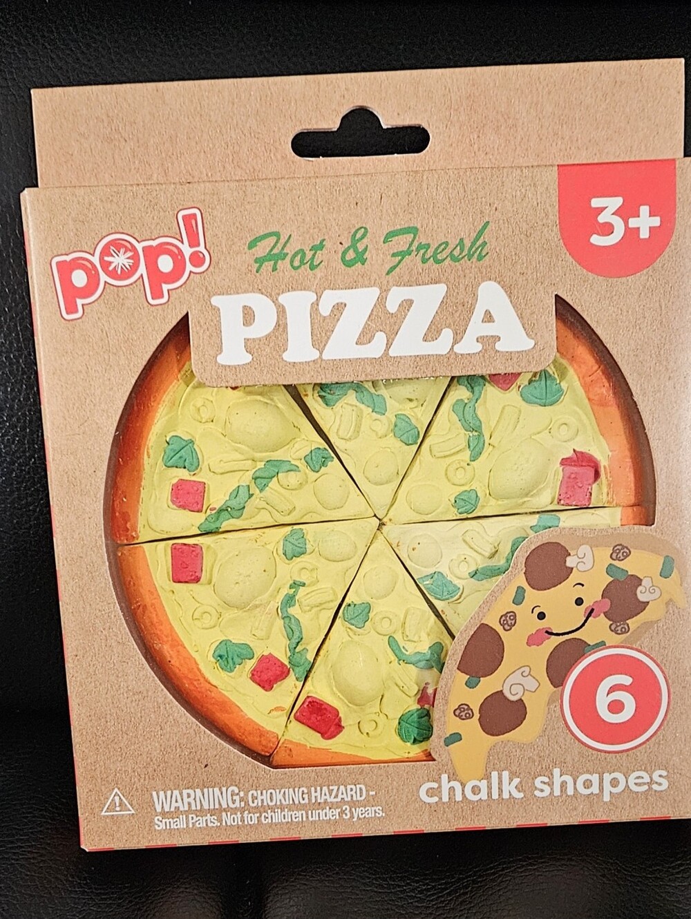 Pop! Yellow Pizza Chalk Shapes with Green & Red Accents